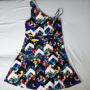 Material Girl Floral One Shoulder Dress Juniors L